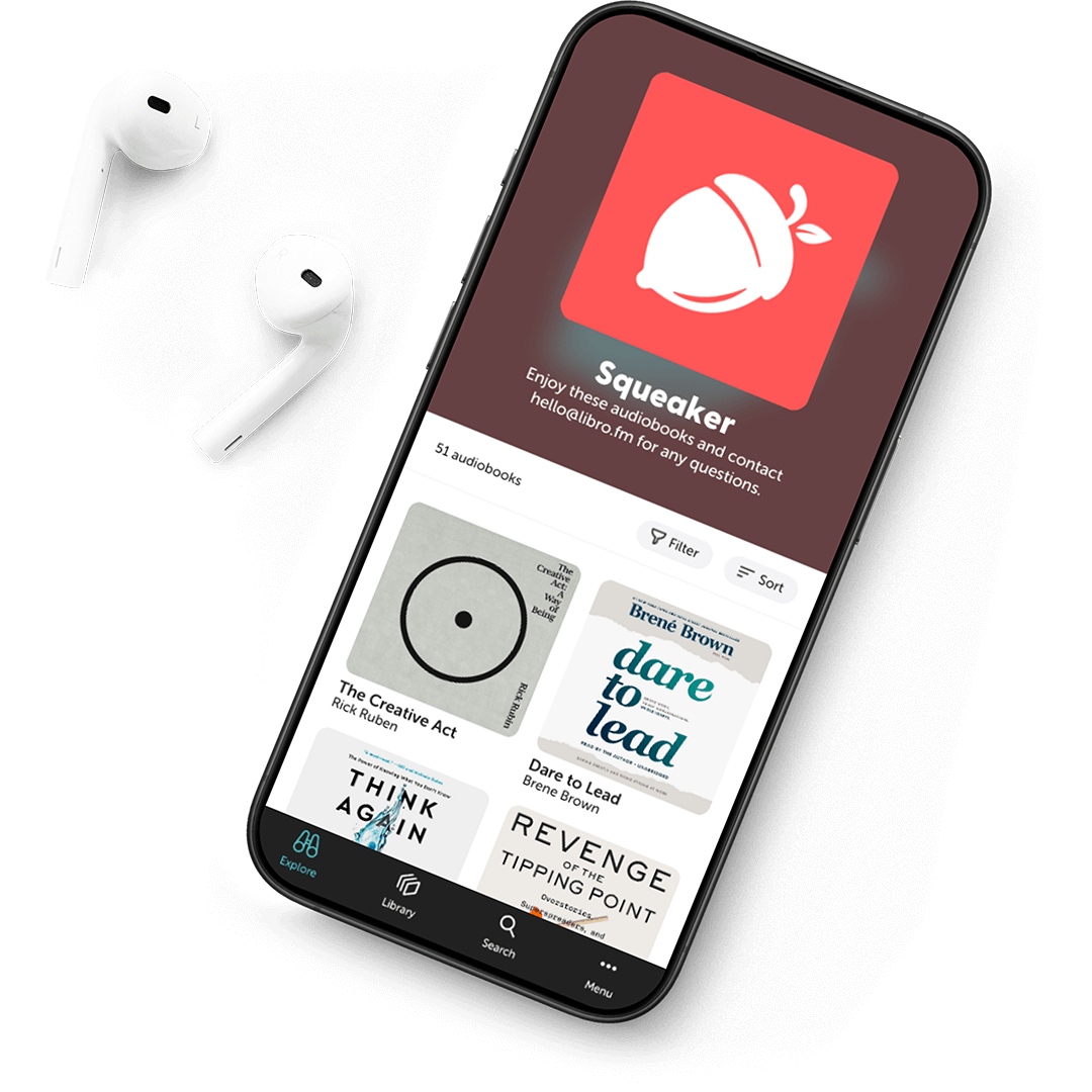 Libro.fm app with headphones