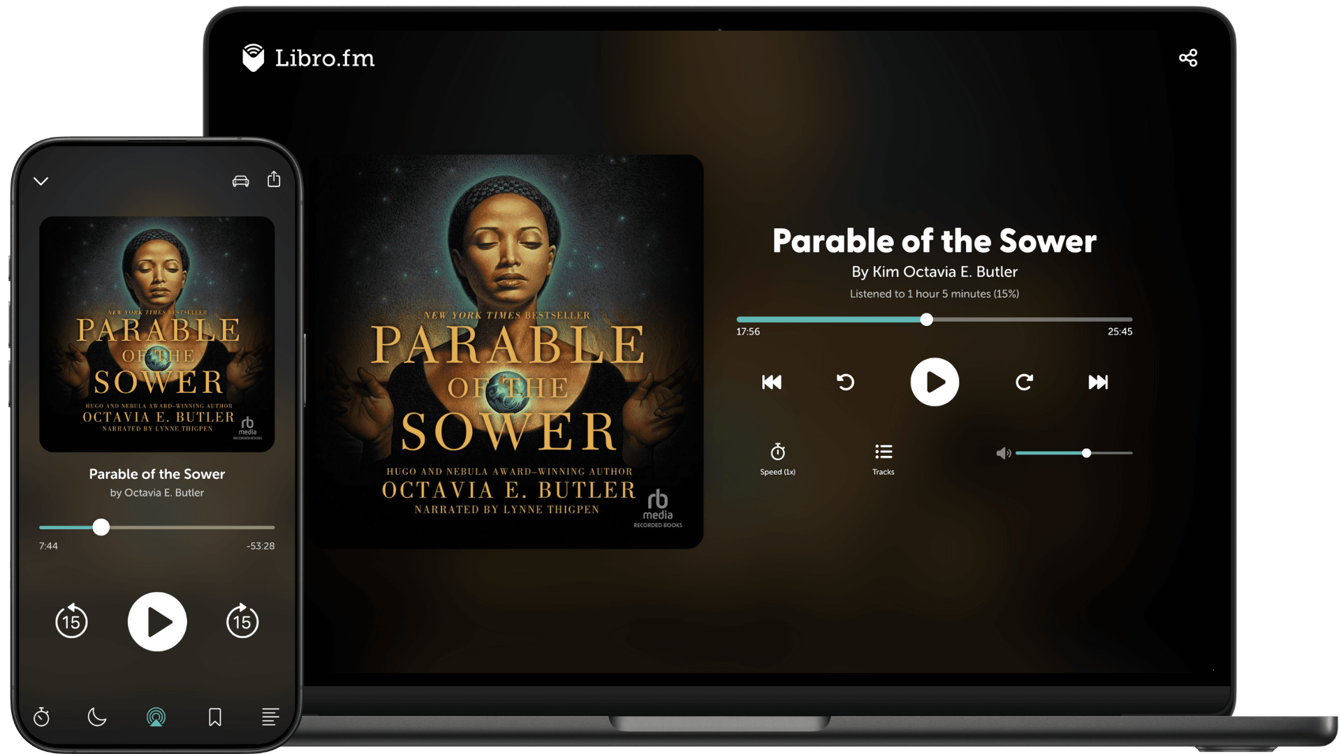 Parable of the Sower audiobook in Libro.fm app and web player